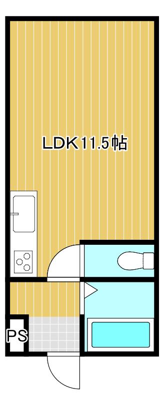 さくらハイム(ワンルーム/3階)の間取り写真