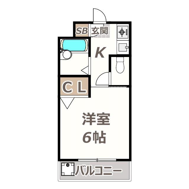 ラビッツコート北田辺(1K/1階)の間取り写真