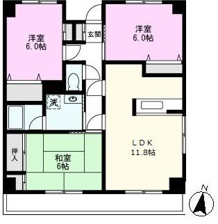 マルジュ ベルテ(3LDK/3階)の間取り写真