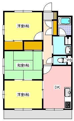 ウィステリア(3DK/1階)の間取り写真