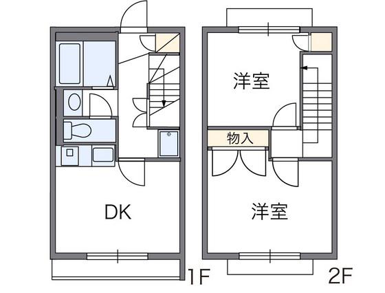 レオパレスM(2DK/1階)の間取り写真