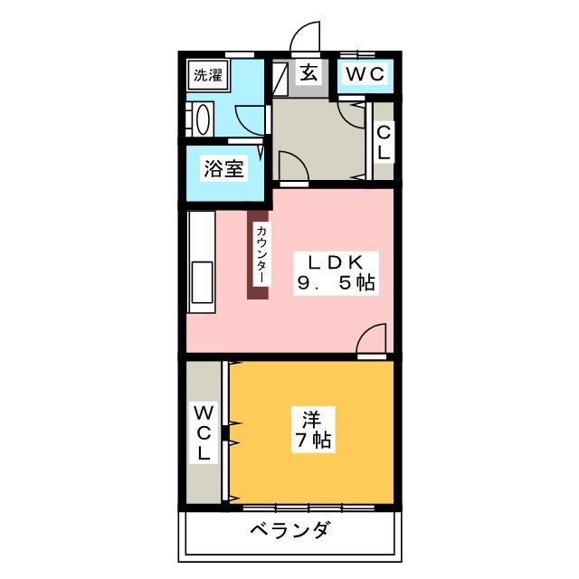 小日向ビル(1LDK/3階)の間取り写真