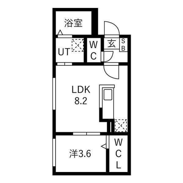 SENA円山(1LDK/4階)の間取り写真