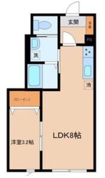 青空とそよ風のメゾン(1LDK/1階)の間取り写真
