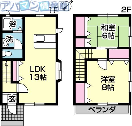 カトレア(2LDK/1階)の間取り写真