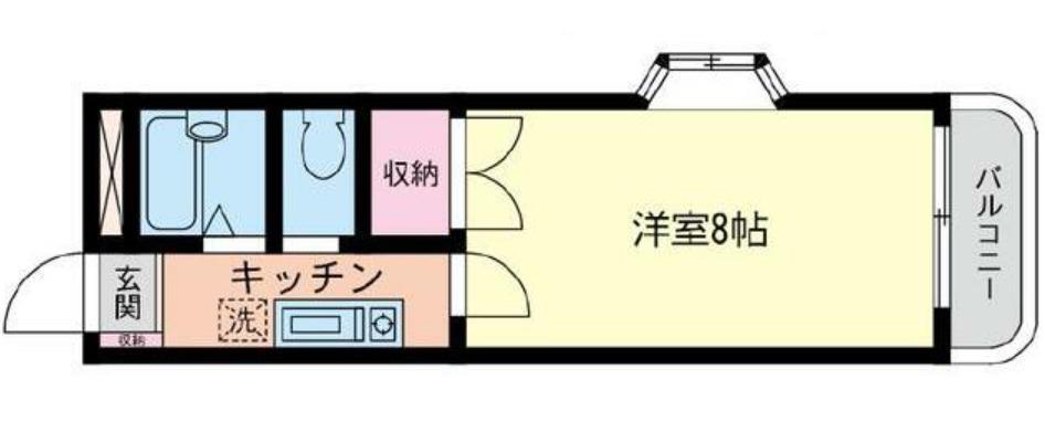 シャンクレール湘南台(1K/2階)の間取り写真