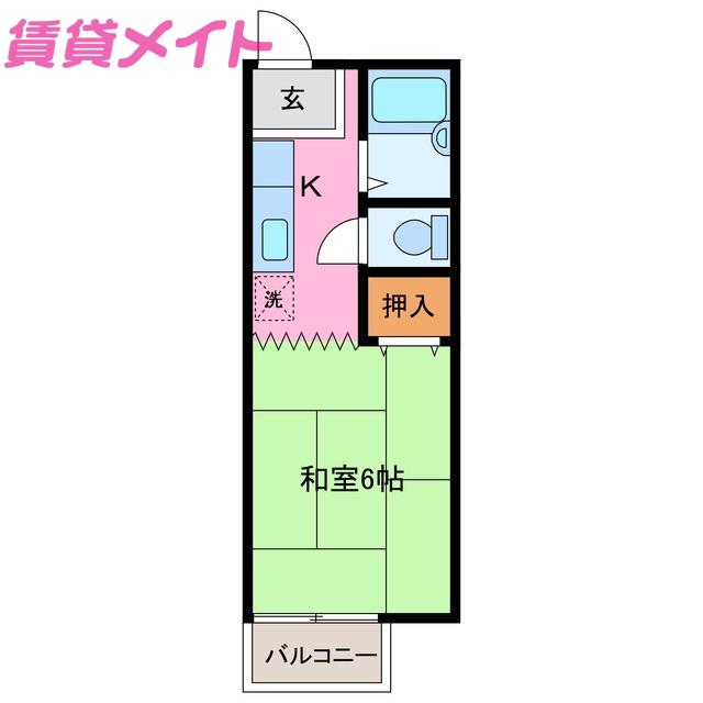 POSTNISHIMURA(1K/1階)の間取り写真