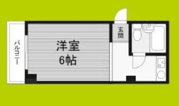 シロハイヌ千代崎(ワンルーム/4階)の間取り写真