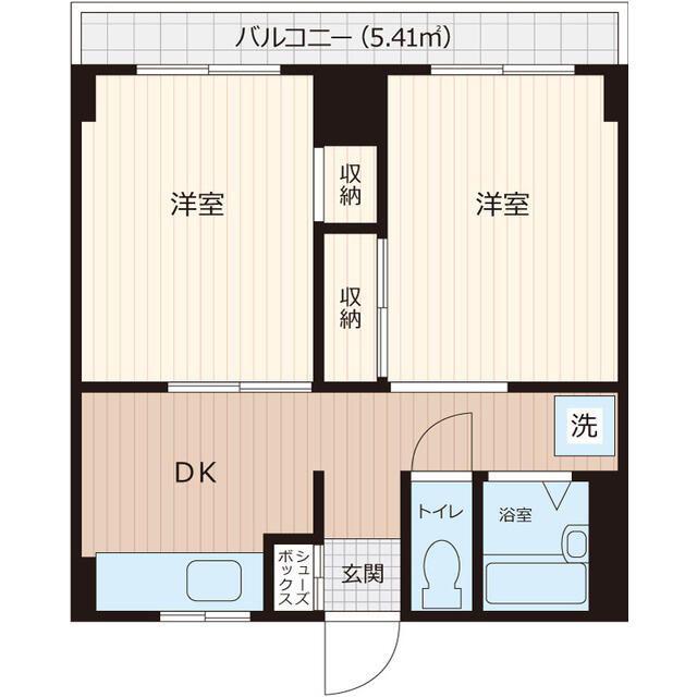 サンライフ上飯田(2DK/3階)の間取り写真