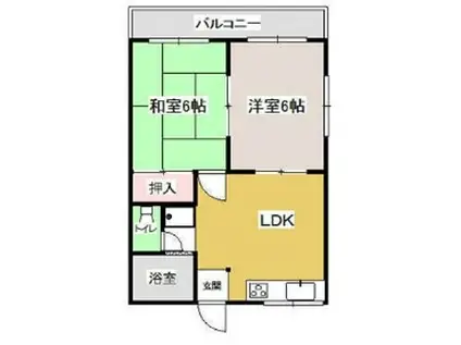 マエカワハイツ(2LDK/1階)の間取り写真