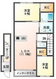 インペリアル(2LDK/2階)の間取り写真