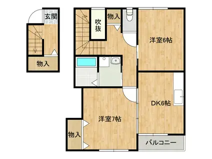 サンガーデン宇多津(2DK/2階)の間取り写真