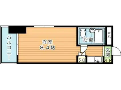 シンコー小倉黄金スカイマンション(ワンルーム/9階)の間取り写真