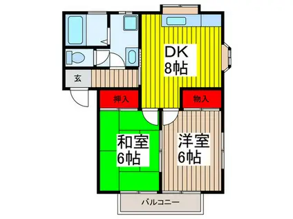 木崎ハイツ(2DK/2階)の間取り写真