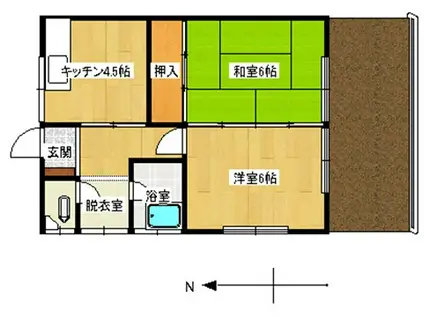 太田アパート(2K/1階)の間取り写真