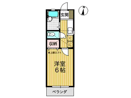 オリーヴマーム西東京(1K/1階)の間取り写真