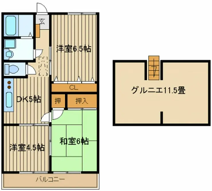 山合コーポ 2階階 間取り