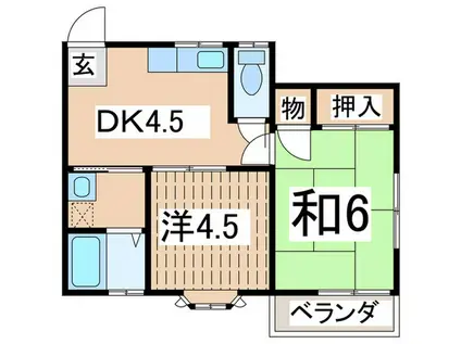 清和ハイツ(2DK/2階)の間取り写真