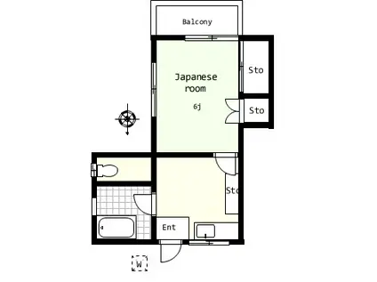 ハイム小林(1K/2階)の間取り写真