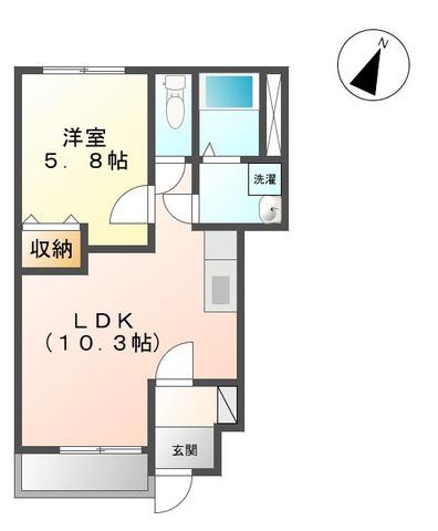 ハイティ レジデンス(1LDK/1階)の間取り写真