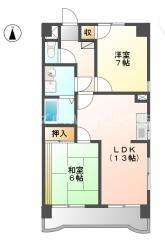 グランデュール今1(2LDK/2階)の間取り写真