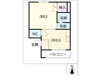 アネックスISOMURA(1DK/2階)の間取り写真
