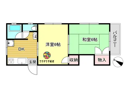 サンテラス宇宿(2DK/2階)の間取り写真