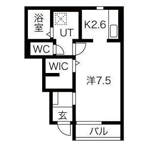クレスト桜町(1K/1階)の間取り写真