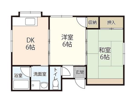 メゾン濱崎(2DK/2階)の間取り写真