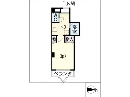 サンシャイン鶴舞(1K/3階)の間取り写真