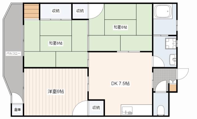 中川ビル(3DK/3階)の間取り写真