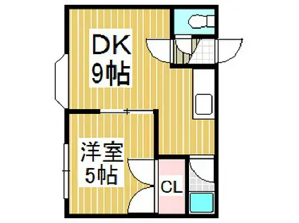 アクセス音羽(1DK/1階)の間取り写真