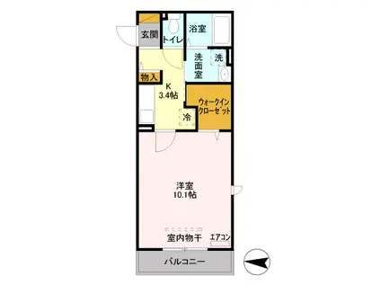 セントラル パル武蔵浦和(1K/3階)の間取り写真