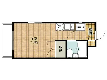 クリスタル高津(ワンルーム/3階)の間取り写真