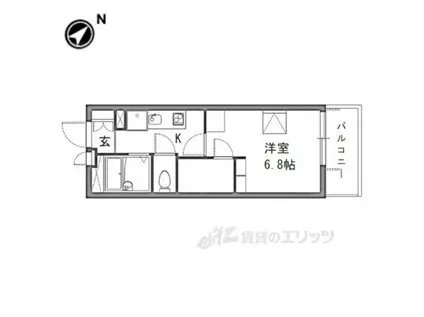 京阪本線 香里園駅 徒歩11分 3階建 築16年(1K/3階)の間取り写真