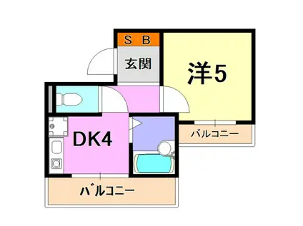 アメニティ東神戸4番館(1DK/4階)の間取り写真