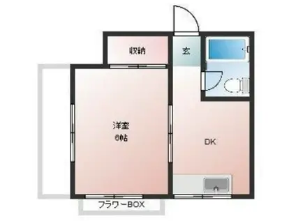 桜台梅田マンション(1DK/4階)の間取り写真