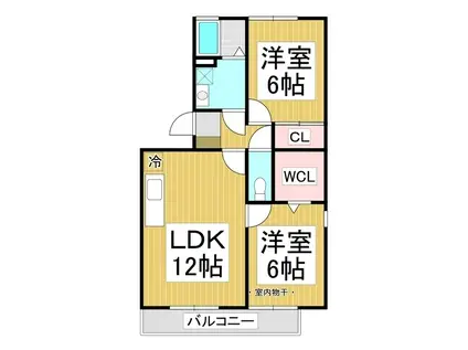 シェルブール一番街(2LDK/3階)の間取り写真