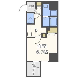 FUJIMAN北梅田(1K/8階)の間取り写真