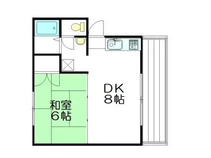 ホリエコーポ(1DK/1階)の間取り写真