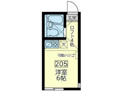 ユナイト子安台ミルフィーユの杜(ワンルーム/2階)の間取り写真