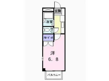 ニューシティサルビア(1K/2階)の間取り写真