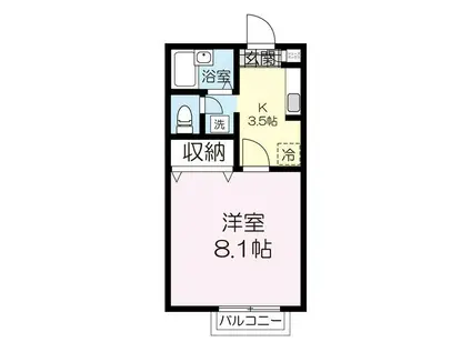 サン・ファイン(1K/1階)の間取り写真