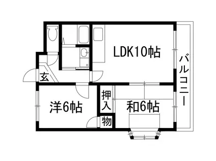 アランチア(2LDK/2階)の間取り写真