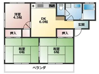 五月ハイツ(3DK/3階)の間取り写真