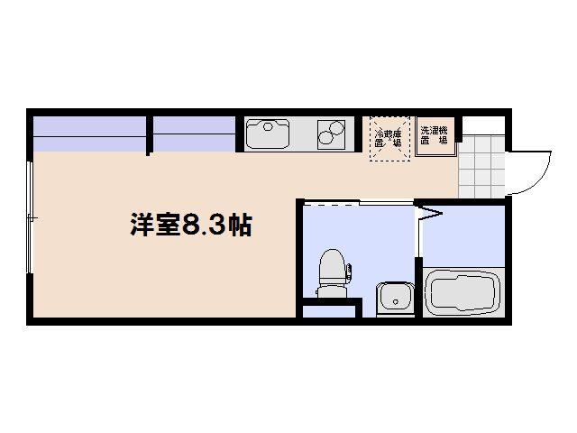 DIMANCHE(ワンルーム/2階)の間取り写真