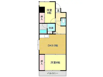 RICORSO JOYAMA(2DK/2階)の間取り写真