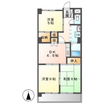 サンマンションチェリー(3DK/2階)の間取り写真