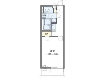 クレイノ未来(1K/1階)の間取り写真