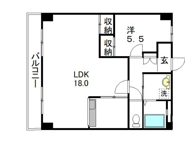 FLAT・Z(1LDK/3階)の間取り写真